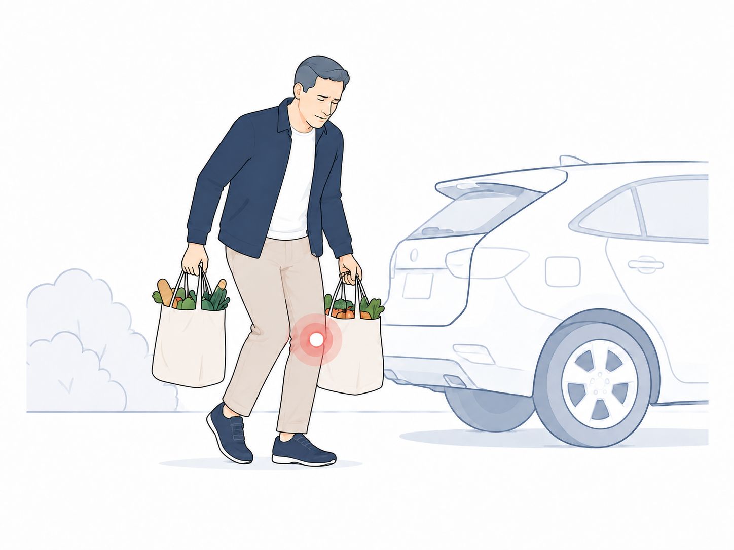 Person carrying grocery bags