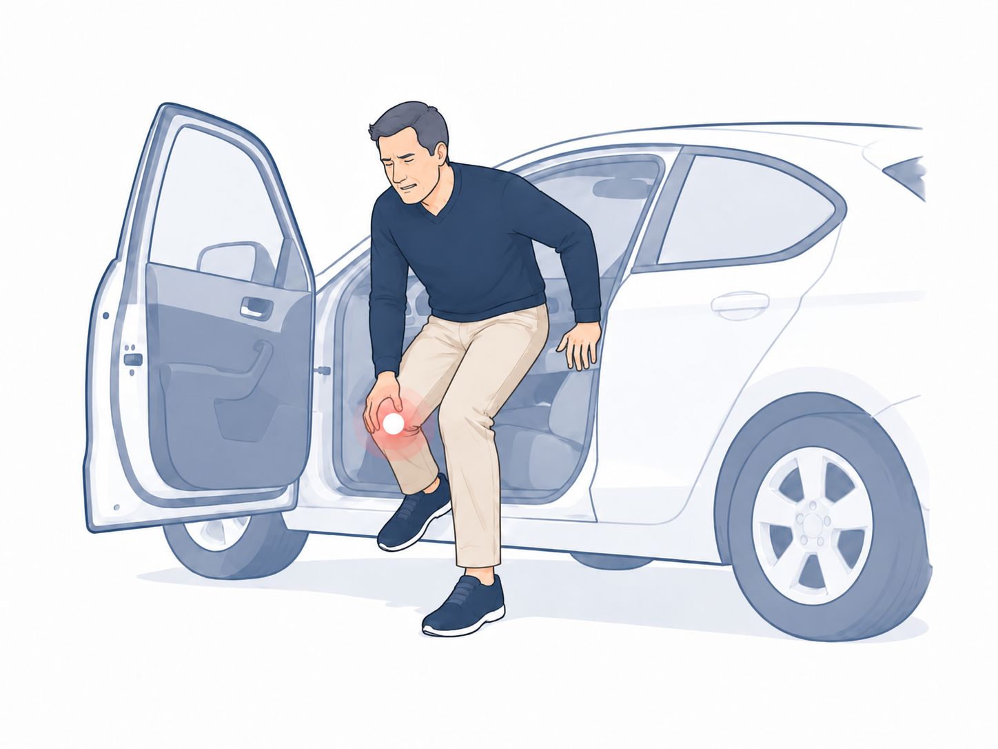 Person getting out of a car