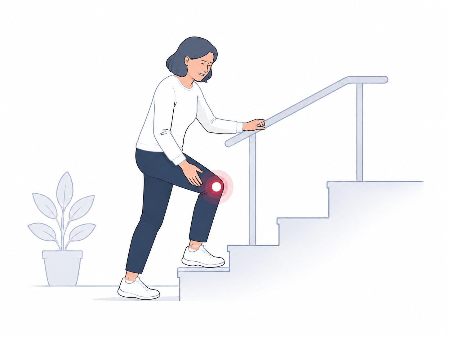 Person climbing stairs